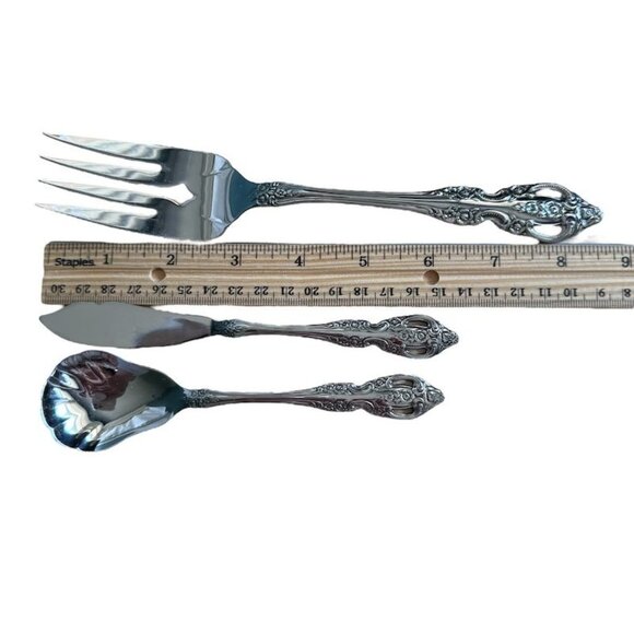 6 Pc Serving Set SSS Oneida Pembrooke Renoir Stainless Flatware Vintage - Picture 9 of 10